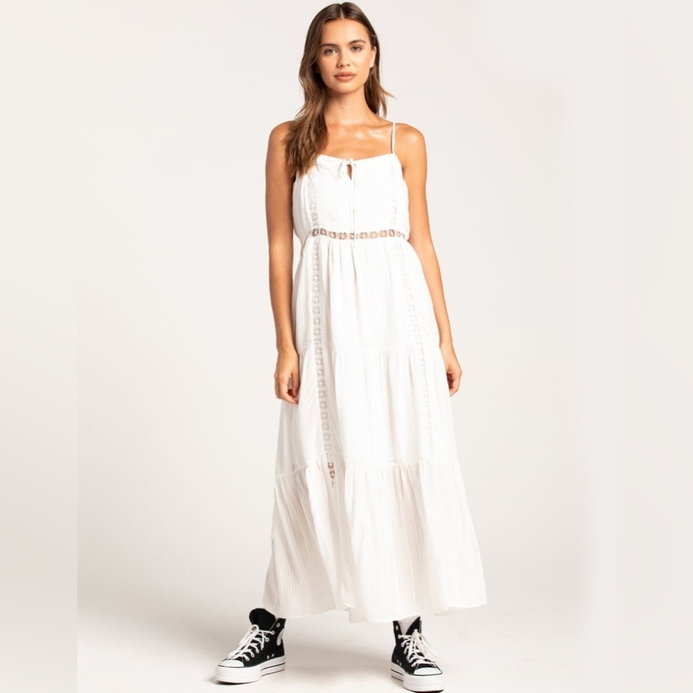Hurley Alice Midi Dress Lace White Small - Picture 5 of 10